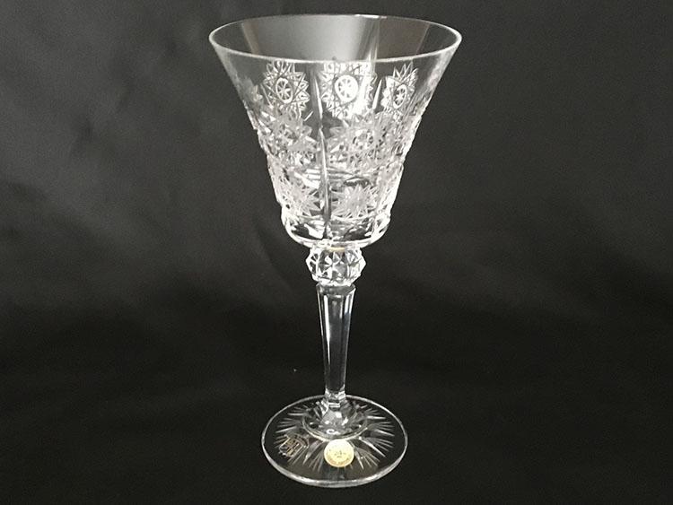 Crystal Bohemia Hand Cut Goblets Czech Set of 6