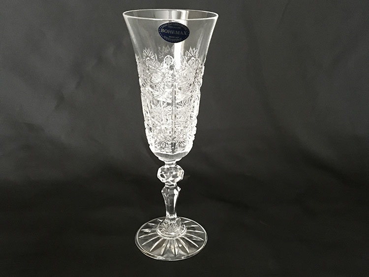 Crystal Bohemia Hand Cut Goblets Czech Set of 6