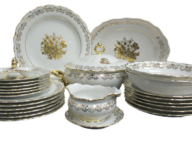 Golden Flower Dinner Set
