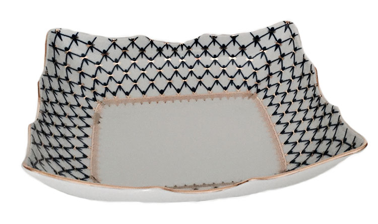 Cobalt Net Serving Dish Uno