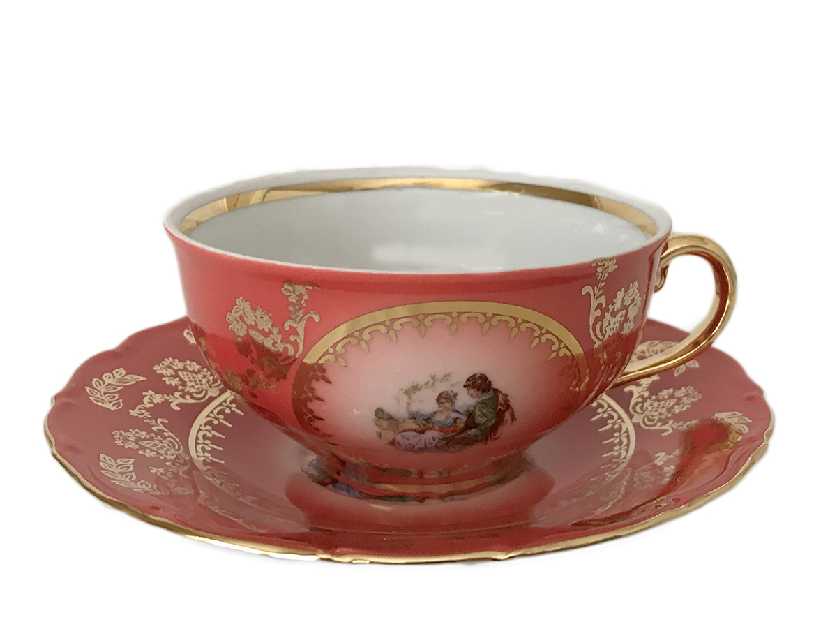 Madonna Original Red-Ruby Tea Cups and Saucers Set of 6