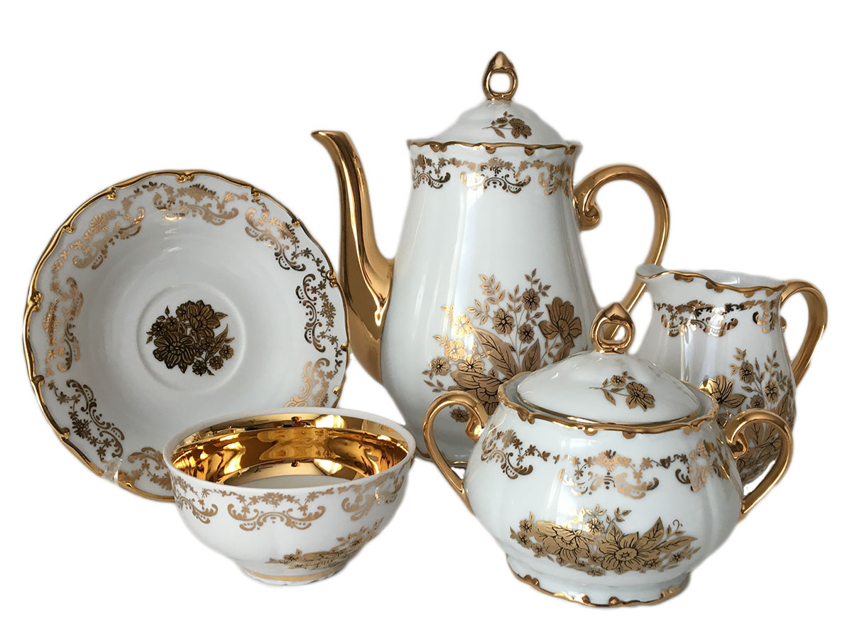 Golden Flower Coffee Set 