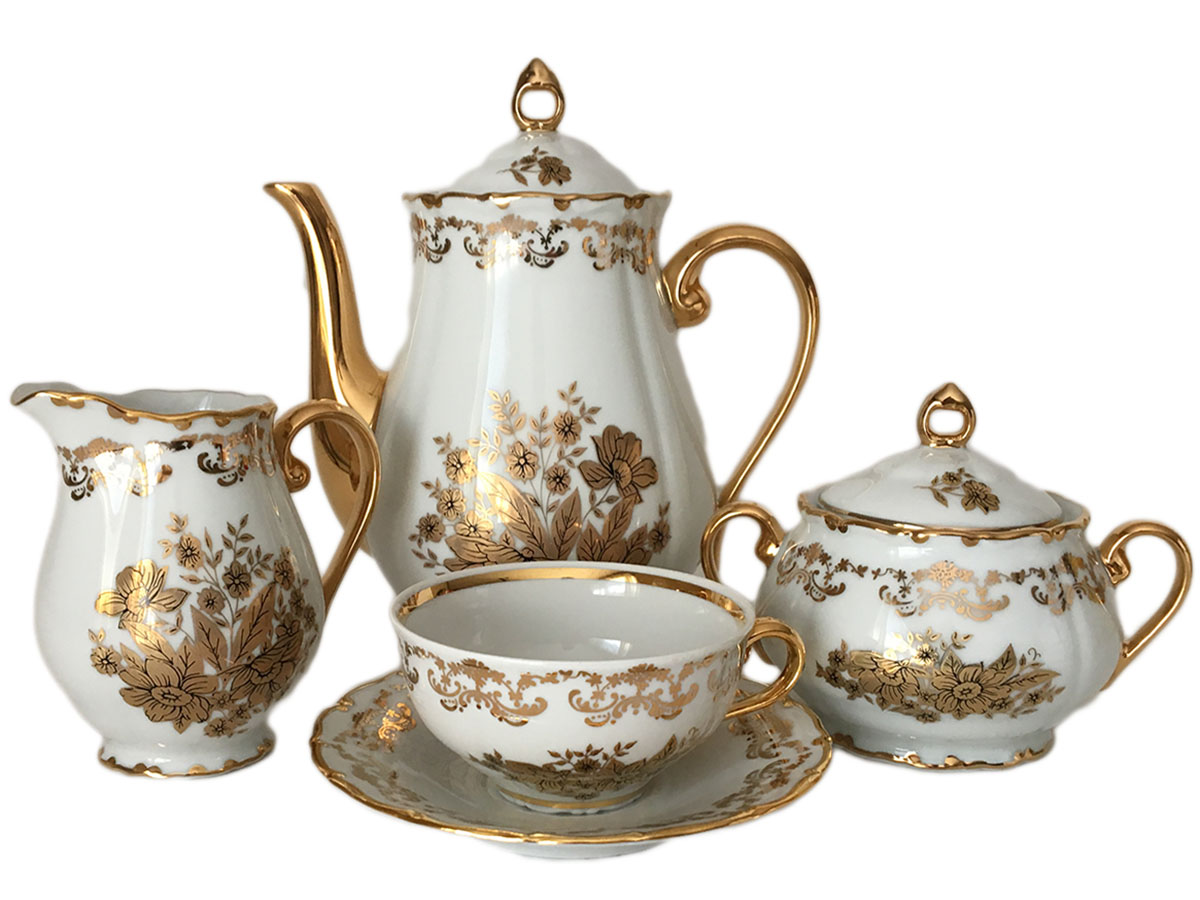 Golden Flower Coffee Set 