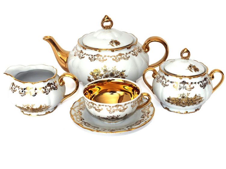 Golden Flower Gold Tea Set