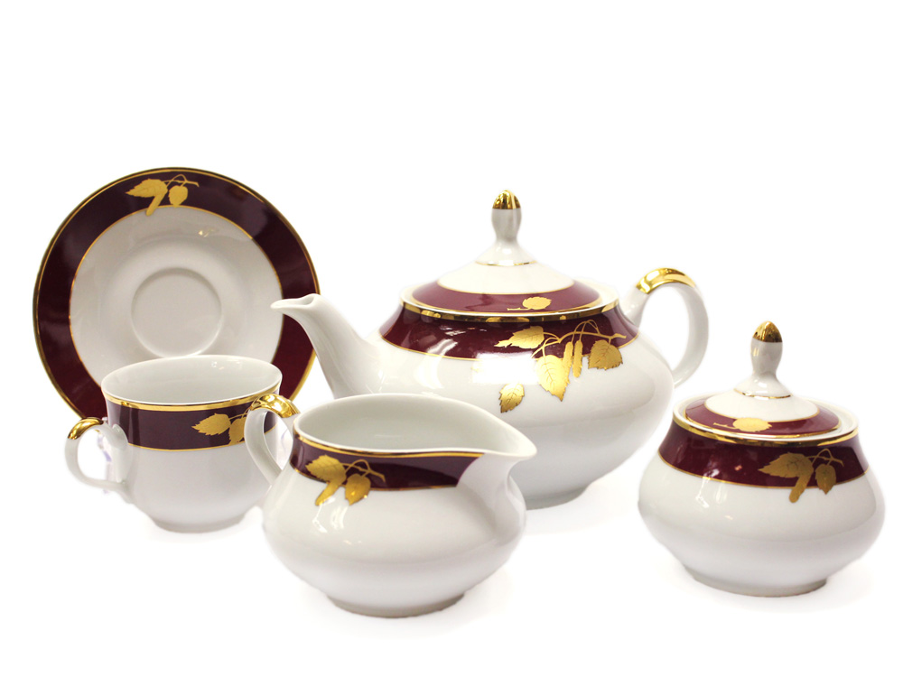 Tea Set Burgundy Angelika