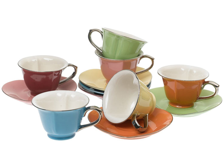 Classic Coffee & Tea Inside Out Heart Cups & Saucers