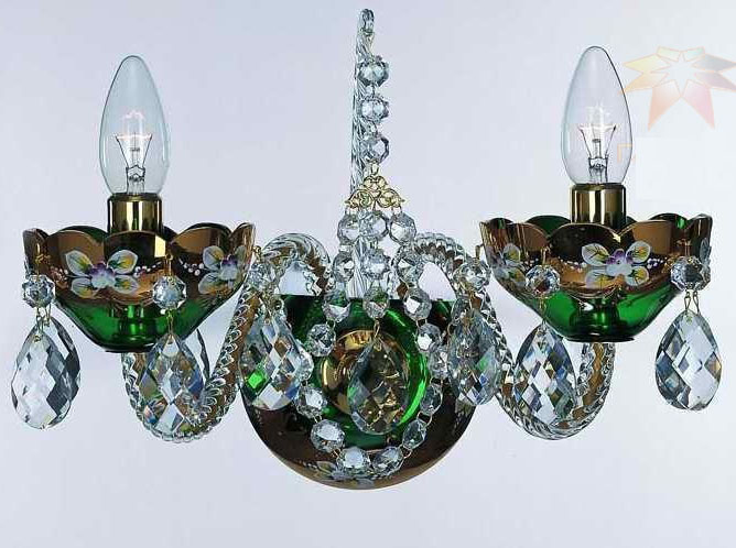 Bohemian High Enameled Sconce Green